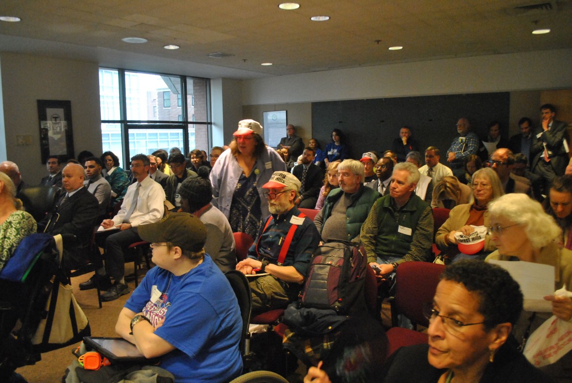 Residents and advocates wait to speak at the March 12, 2014 Department of Transportation board meeting.