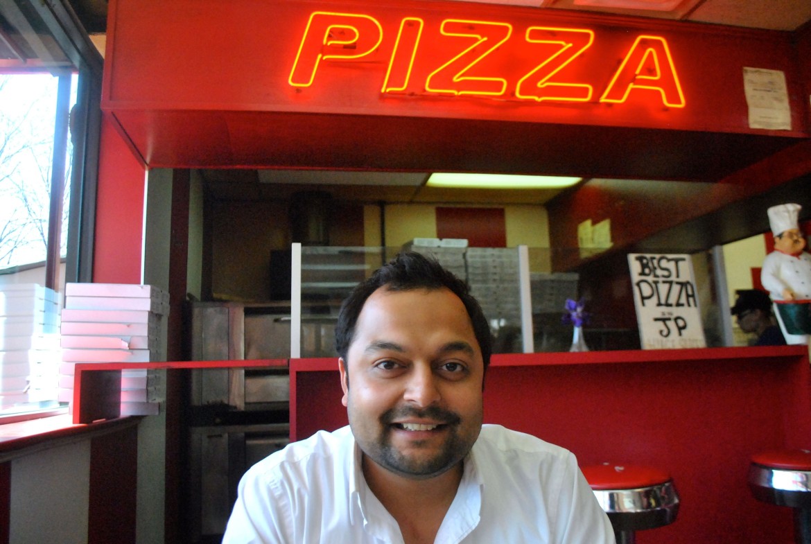 Jay Patel, new owner of Ruggiero's, pauses for a photo on Wednesday, April 16, 2014.