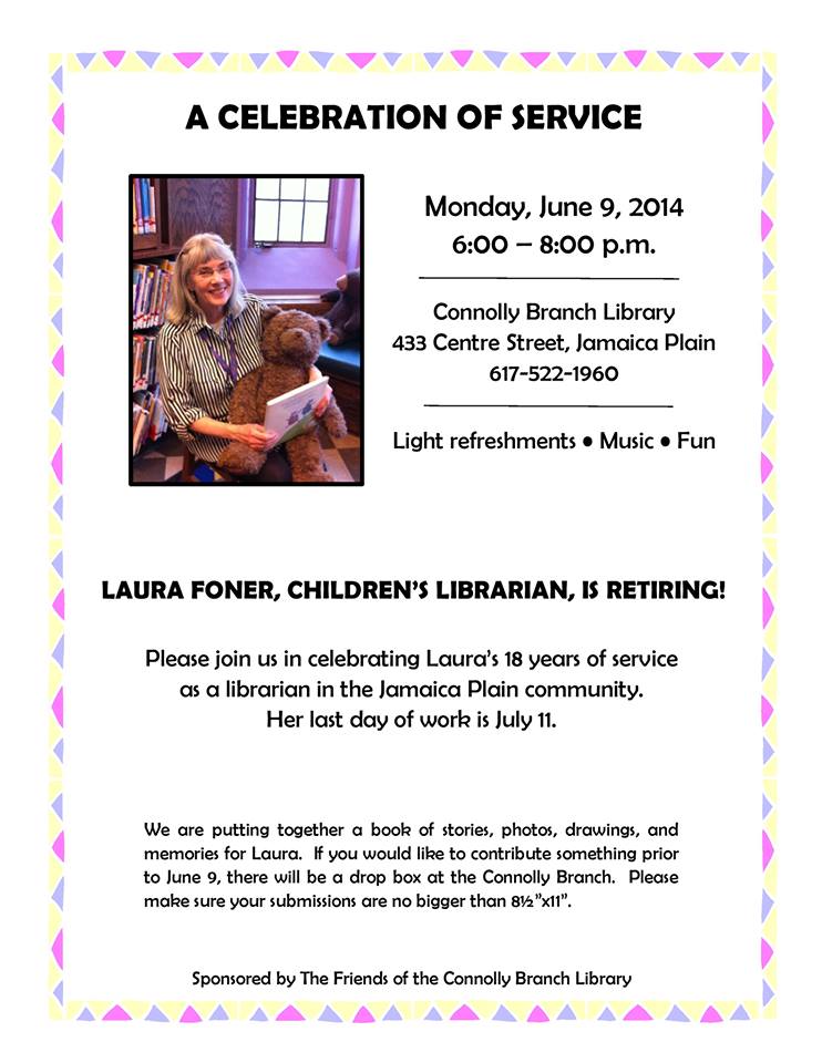 Flyer for a Celebration of Service Party for Laura Foner
