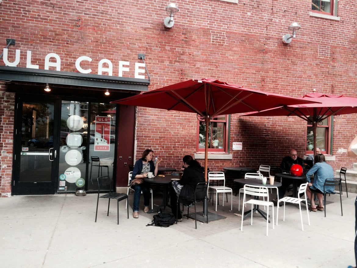 The patio outside Ula Cafe