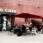 The patio outside Ula Cafe