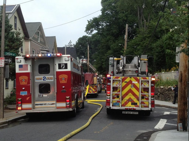 Boston Fire Department responds to 109 Carolina Ave. on Saturday, July 19, 2014.