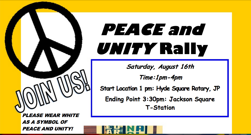 Detail from a flyer promoting the Peace & Unity Rally on Saturday, Aug. 16, 2014.