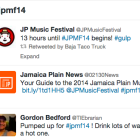 Screen shot of Twitter search for #jpmf14