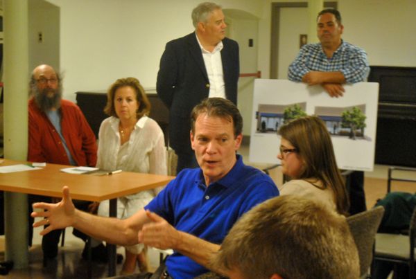 Michael Ford-Deegan, principal at Caffè Nero, speaks at a JP Neighborhood Council committee meeting on Tuesday, Oct. 7, 2014.