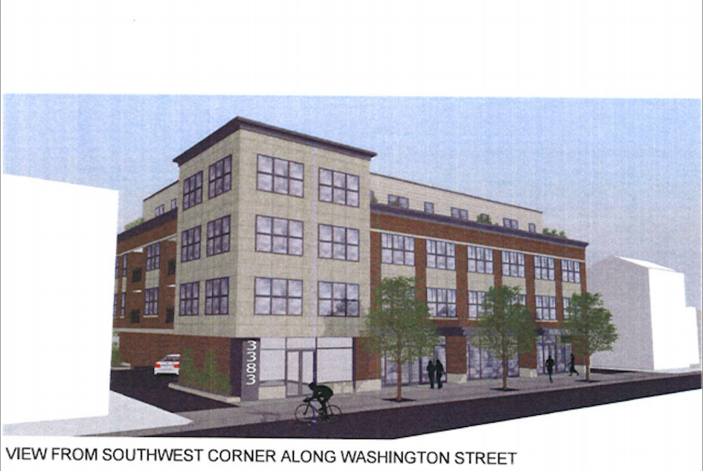 Plan for 3383-3389 Washington St., former home of Royal Fried Chicken.