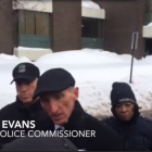 Still from video of Police Commissioners William Evans speaking in Jamaica Plain on Wednesday, Feb. 11, 2105.