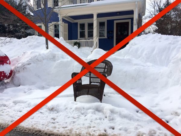 As of Monday, March 2, 2015, city crews are picking up space savers on trash day. (File photo of a Pondside space saver)