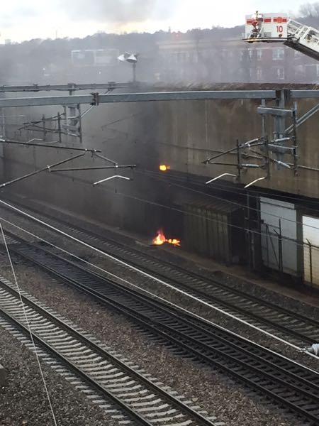 Fire at Forest Hills Station, Saturday, April 4, 2015.