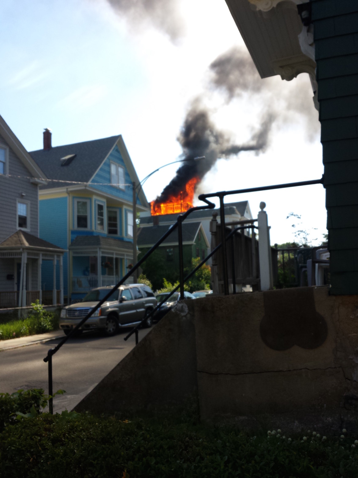 Fire at 95 Child St., Saturday, May 30, 2015.