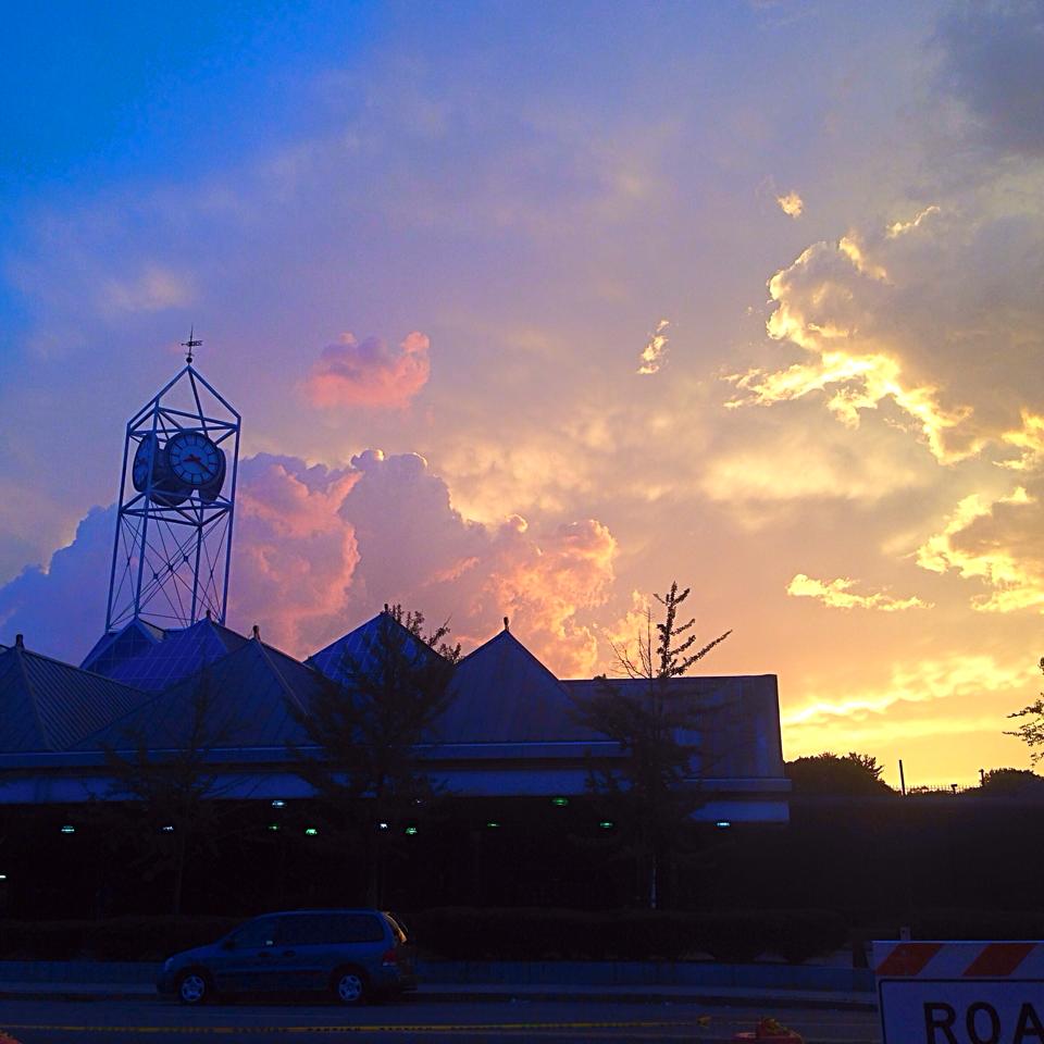 Sunset over Forest Hills Station, June 24, 2015.