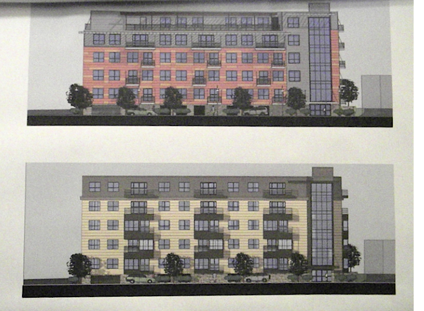 Top Elevation shows the first plan. Bottom is the revised elevation.