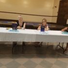 Panel discussion among JP authors at the Connolly Branch Library on Monday, July 17, 2017. From left: Katie Bayerl, Mindy Fried, Beth Castrodale and Katie Eelman